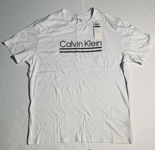 Calvin Klein T-shirt logo color plateado metálico