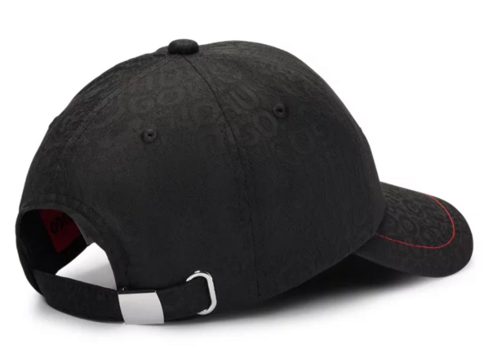 HUGO X LES BENJAMINS JACQUARD-PATTERN CAP WITH CO-BRANDED LABEL