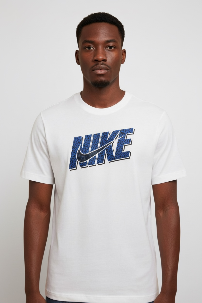 Nike T-shirt Blanca- Logo Azul