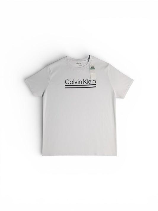 Calvin Klein T-shirt logo color plateado metálico